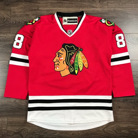 NHL Chicago Blackhawks Sports Team Patrick Kane #88 Men’s Red Ice Hockey Jersey - Picture 1 of 14
